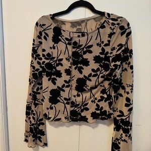 Elegant Black Floral Women's Top